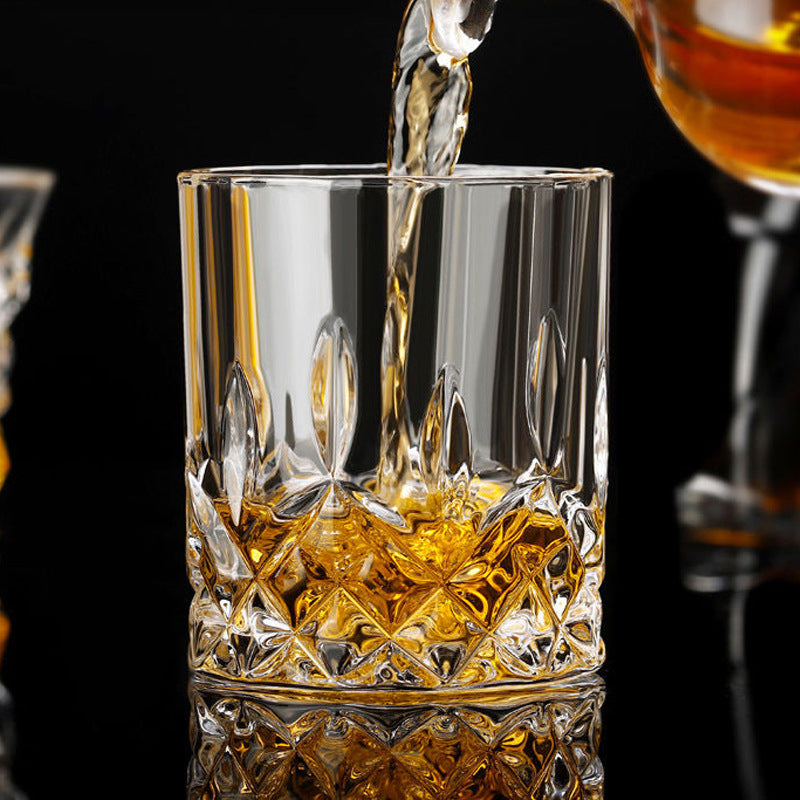 Eksklusive Krystal-Stil Whiskeyglas (300ml) – Geometrisk Design