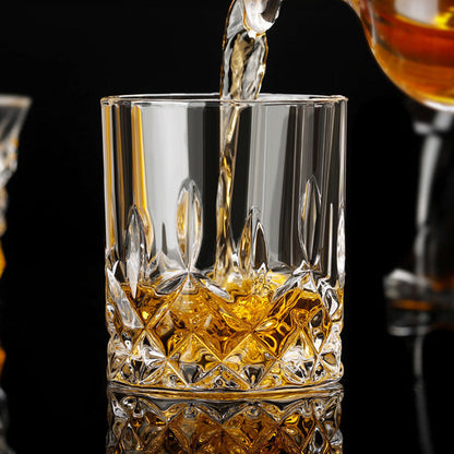 Eksklusive Krystal-Stil Whiskeyglas (300ml) – Geometrisk Design