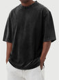 Mens Washed Color Distressed Pullover T-Shirt